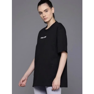 Baskılı Oversize T-shirt - Siyah