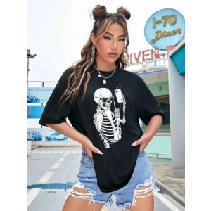 Baskılı T-shirt - Siyah