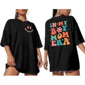 Bisiklet Yaka Kısa Kol Baskılı T-shirt - Siyah