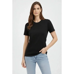 Bisiklet Yaka Tişört Regular Kalıp Basic Pamuklu Günlük Kullanım T-shirt - Siyah