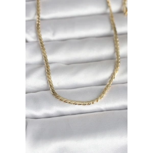 CM 14K Gold Renk Yassı Model 60 cm Kadın Kolye - Lisinya