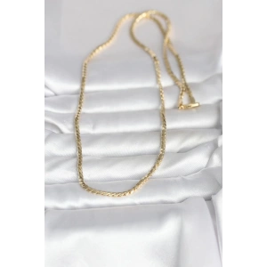 CM 14K Gold Renk Yassı Model 60 cm Kadın Kolye - Lisinya