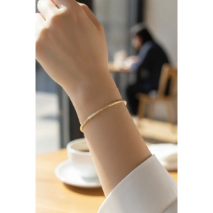 CM Gold Renk Lazer Kesim Model 65 mm Bilezik - Lisinya