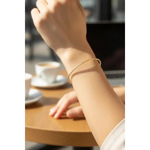 CM Gold Renk Simli Model 65 mm Bilezik - Lisinya
