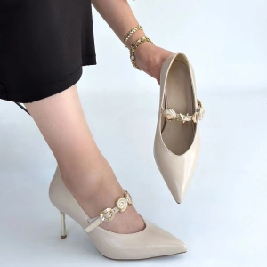 Conne Kahverengi Cilt Stiletto Ayakkabı