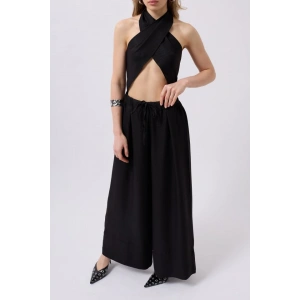 Düşük Bel Oversize Keten Pantolon