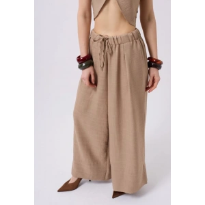 Düşük Bel Oversize Keten Pantolon