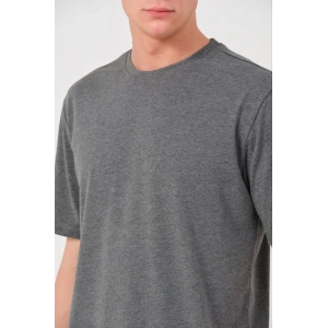 Erkek 24/1 Düz A Kalite Oversize T-shirt - Antrasit