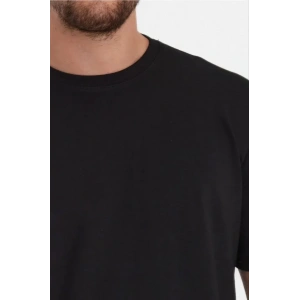 Erkek 24/1 Düz A Kalite Oversize T-shirt - Siyah