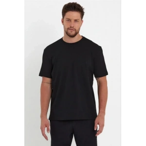 Erkek 24/1 Düz A Kalite Oversize T-shirt - Siyah