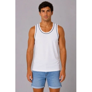 Erkek 3’lü Kolsuz Sporcu Atlet Seti Yazlık Bisiklet Yakalı - Siyah, Bej, Beyaz