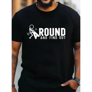 Erkek Around Baskılı Süprem T-shirt
