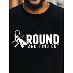 Erkek Around Baskılı Süprem T-shirt