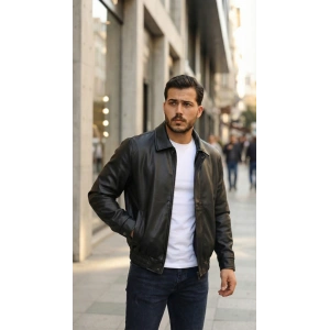 Erkek Astarlı Deri Ceket