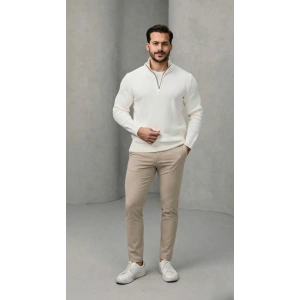 Erkek Balıkçı Zip Yaka Uzun Kollu Triko