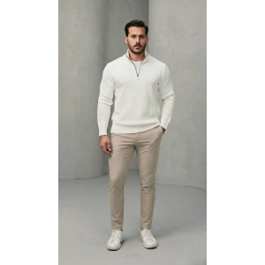 Erkek Balıkçı Zip Yaka Uzun Kollu Triko