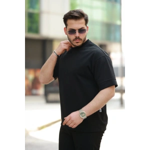 Erkek Basic Oversize Double Face Kumaş Kısa Kollu Tshirt