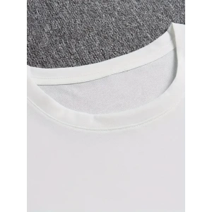 Erkek Baskılı Bisiklet Yaka Erkek T-shirt - Beyaz