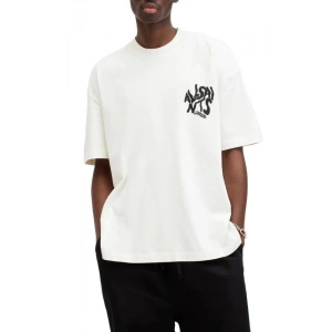Erkek Baskılı Oversize T-shirt - Beyaz