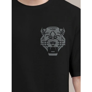 Erkek Baskılı Oversize T-shirt - Siyah