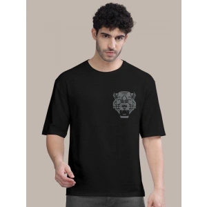 Erkek Baskılı Oversize T-shirt - Siyah