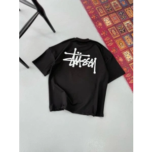 Erkek Baskılı Oversize T-shirt - Siyah