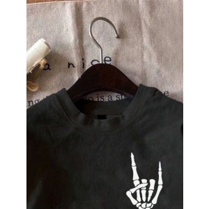 Erkek Baskılı Oversize T-shirt - Siyah