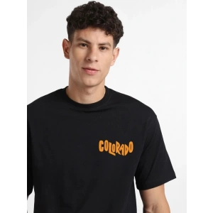 Erkek Baskılı Oversize T-shirt - Siyah