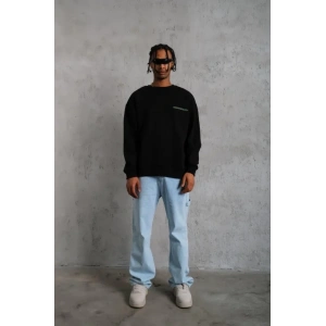 Erkek Baskılı Sweat - Siyah