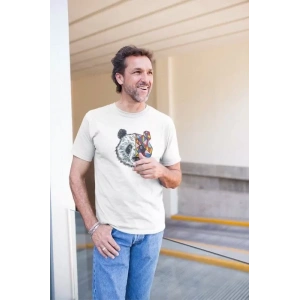 Erkek Bisiklet Yaka Baskılı Oversize T-Shirt - Beyaz