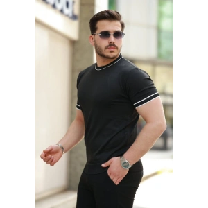 Erkek Bisiklet Yaka Ribanalı Kısa Kollu Tshirt