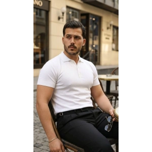 Erkek Düğme Yakalı Kısa Kollu Pamuk Triko Tişört