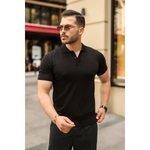 Erkek Düğmeli Yaka Pamuk Triko Tişört
