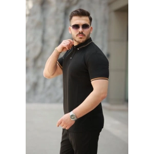 Erkek Düğmeli Yaka Waffle Kumaş Kısa Kollu Tişört