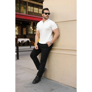 Erkek Fermuarlı Yakalı Kısa Kollu Tshirt