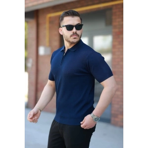Erkek Fermuarlı Yakalı Kısa Kollu Tshirt