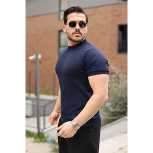 Erkek Fitilli Bisiklet Yaka Triko Tişört