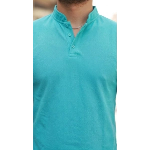 Erkek Hakim Yaka Dokuma Pamuklu Kumaş Kısa Kollu Tişört