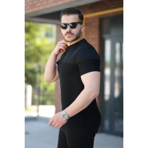 Erkek Hakim Yakalı Kısa Kollu Pamuklu T-shirt