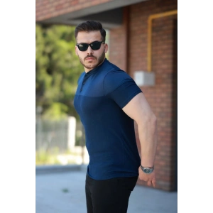 Erkek Hakim Yakalı Kısa Kollu Pamuklu T-shirt