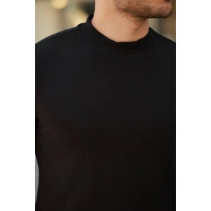 Erkek Ince çizgi Dokulu Kısa Kollu T-shirt