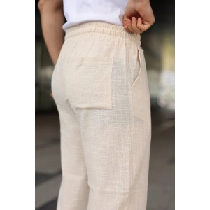 Erkek İthal Yıkamalı Keten Pantolon