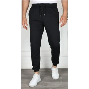 Erkek Jogger Eşofman Altı Rahat Kalıp, Cepli, Lastikli Paça, Günlük Spor Pantolon - Siyah