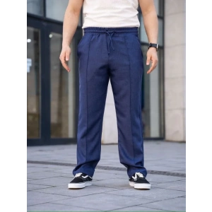 Erkek Keten Cepli Çıma Dikişli Jogger Buggy Pantalon Rahat Kalıp - Lacivert