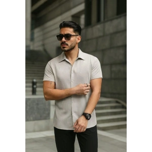 Erkek Kısa Kollu örme Kumaş Pamuklu Gömlek
