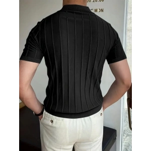 Erkek Kısa Kollu Yakalı önden Düğmeli Triko Tişört