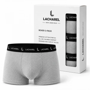 Erkek Likralı Pamuklu Nefes Alan Penye 6 Adet Boxer - Siyah - Gri