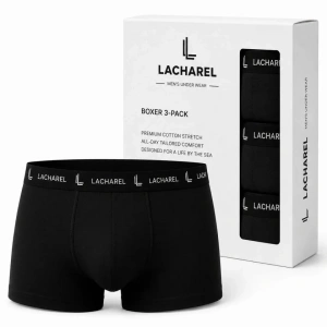 Erkek Likralı Pamuklu Nefes Alan Penye Boxer 3lü Paket - Siyah