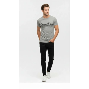 Erkek Modern Baskılı Günlük T-Shirt