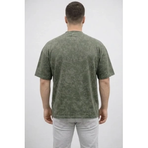 Erkek Premium Tişört OSY Yumuşak Dokulu Yıkamalı Oversize T-Shirt - Haki
